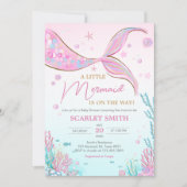 Mermaid Baby Shower Einladung (Vorderseite)
