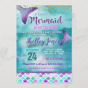Mermaid Baby Shower Einladung