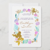 Mermaid Baby Shower Einladung (Vorderseite)