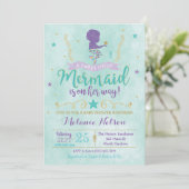 Mermaid Baby Shower Einladung (Stehend Vorderseite)
