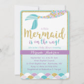 Mermaid Baby Shower Einladung (Vorderseite)