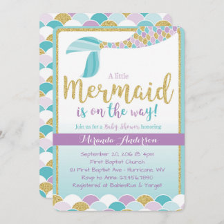 Mermaid Baby Shower Einladung