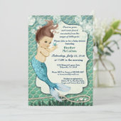 Mermaid Baby Shower Einladung für Mädchen (Stehend Vorderseite)