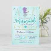 Mermaid Baby Shower Einladung Sprinkle (Stehend Vorderseite)
