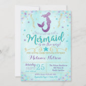 Mermaid Baby Shower Einladung Sprinkle (Vorderseite)
