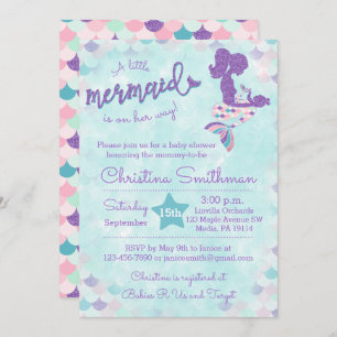 Mermaid Baby Shower Einladungen für ein Baby Girl
