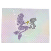 Mermaid Baby Shower Gift Bag Glitter Mermaids Große Geschenktüte (Rückseite)