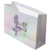 Mermaid Baby Shower Gift Bag Glitter Mermaids Große Geschenktüte (Vorderseite Schrägansicht)