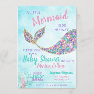 Mermaid Baby SHower Invitation, Under the Sea Einladung