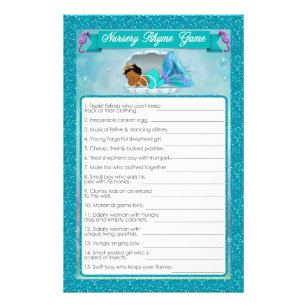 Mermaid Baby Shower Kinderzimmer Rhyme Game #135 Flyer