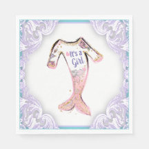 Mermaid Baby Shower Napkins
