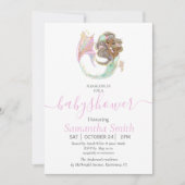 Mermaid Baby Shower Nautic Ankündigung (Vorderseite)