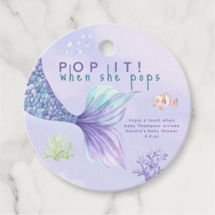 Mermaid Baby Shower Pop it! wenn sie platzt Geschenkanhänger