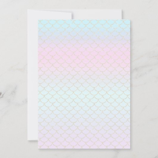 Mermaid Baby Shower Sparkle Lila Aquamarin anpasse Dankeskarte (Rückseite)