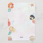 Mermaid Baby Shower Under the Sea Baby Girl Invita Einladung (Rückseite)