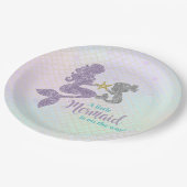 Mermaid Baby Showlavender Aquamarin Paper Teller (Schrägansicht)