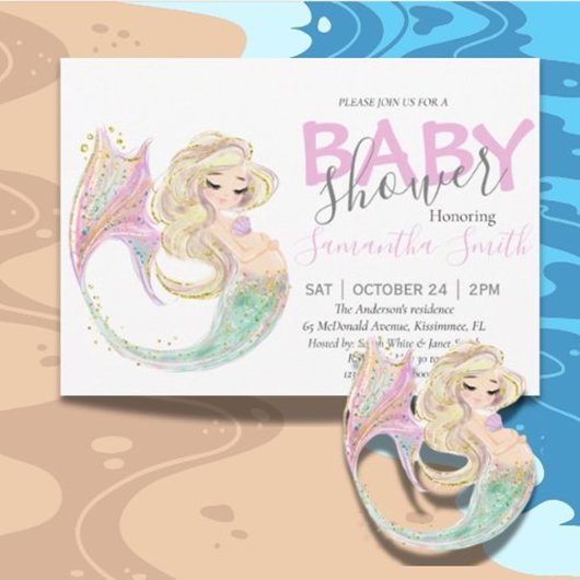 Mermaid Baby Showmutter zu sein Ankündigung