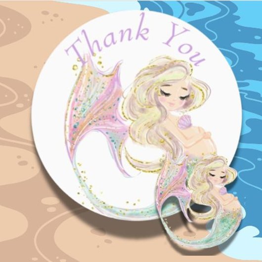 Mermaid Baby Showmutter zu sein Etiketten
