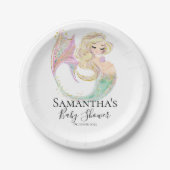 Mermaid Baby Showmutter zu sein Pappteller (Vorderseite)