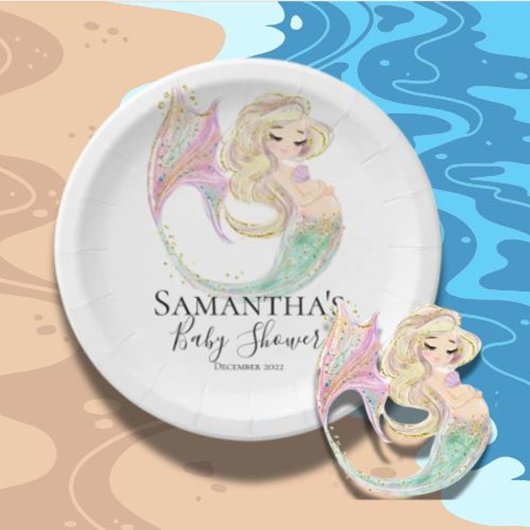 Mermaid Baby Showmutter zu sein Pappteller
