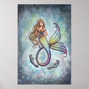 Mermaid Baby Siegel Poster Print von M. Harrison