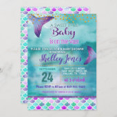 Mermaid Babydusche Einladung (Vorne/Hinten)