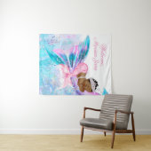 Mermaid Babydusche Hintergrund Wandteppich (Beispiel (Horizontal))