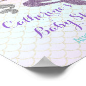 Mermaid Babydusche Lila Aquamariner Empfang Poster (Ecke)