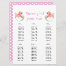 Mermaid Babydusche. Tabelle Untermeer