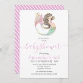 Mermaid Babydusche. Unter dem Meer. Glitzer Ankündigung (Vorne/Hinten)