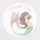 Mermaid Babydusche. Unter dem Meer. Glitzer Etiketten (Design 1)