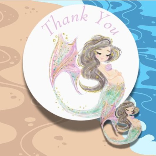 Mermaid Babydusche. Unter dem Meer. Glitzer Etiketten