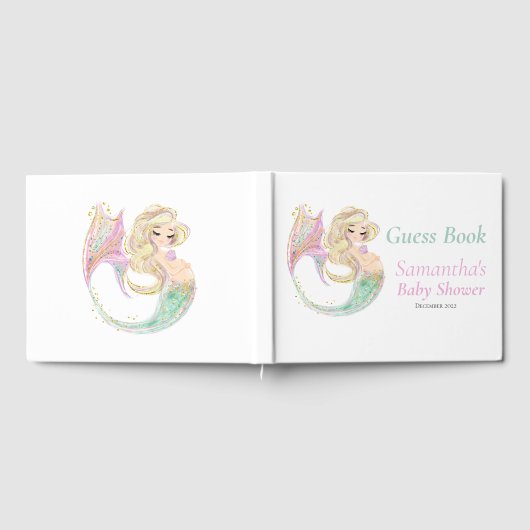 Mermaid Babydusche. Unter dem Meer. Glitzer Gästebuch (Voll)