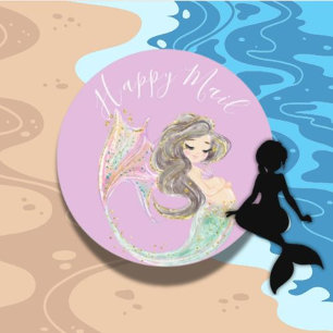 Mermaid Babydusche. Unter dem Meer. Glitzer Labels Etiketten