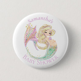 Mermaid Babydusche Weiße Mutter auf Knopfdruck Button
