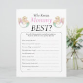 Mermaid Babydusche. Wer kennt Mommy poka Punkte? Einladung (Stehend Vorderseite)