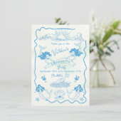 Mermaid Bachelorette Beach Weekend Einladung (Stehend Vorderseite)