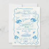 Mermaid Bachelorette Beach Weekend Einladung (Vorderseite)