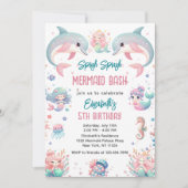 Mermaid Bash Under Sea Birthday Einladung (Vorderseite)