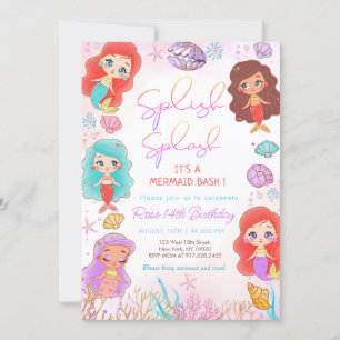 Mermaid Bash Under Sea Birthday Einladung