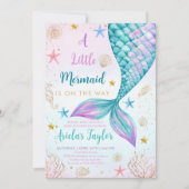 Mermaid Bash unter der Sea Baby Dusche Einladung (Vorderseite)