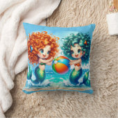 "Mermaid Beach Ball Fun" Kissen (Decke)