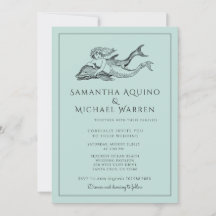 Mermaid Beach Blue Wedding Einladung