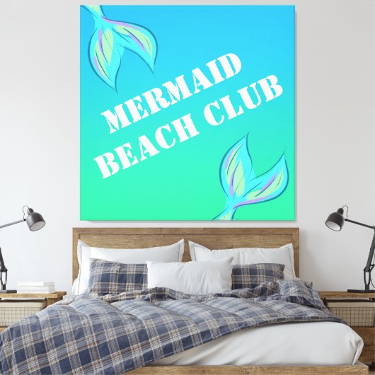 Mermaid Beach Club Canvas Print Leinwanddruck (Insitu (Schlafzimmer))