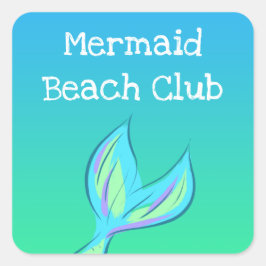 Mermaid Beach Club Quadratischer Aufkleber