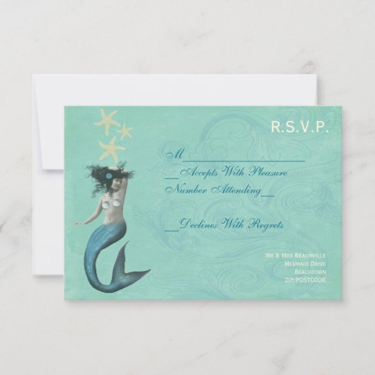 Mermaid Beach Coastal RSVP Cards (Vorderseite)