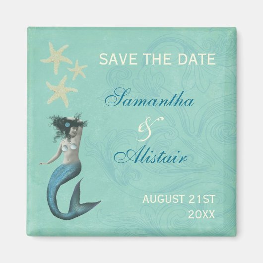 Mermaid Beach Coastal Save the Date Magnet (Vorne)