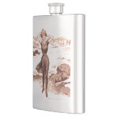 Mermaid Beach Gibson Girl Viktorianisch Antique Flachmann (Links)