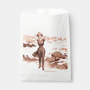 Mermaid Beach Gibson Girl Viktorianisch Antique Geschenktütchen
