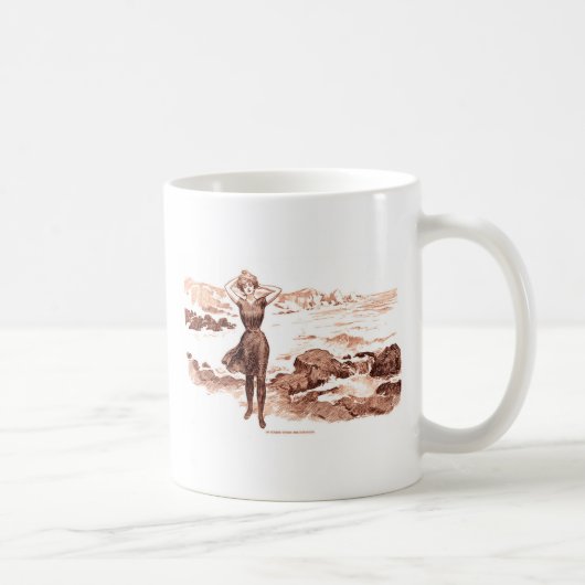 Mermaid Beach Gibson Girl Viktorianisch Antique Kaffeetasse (Rechts)